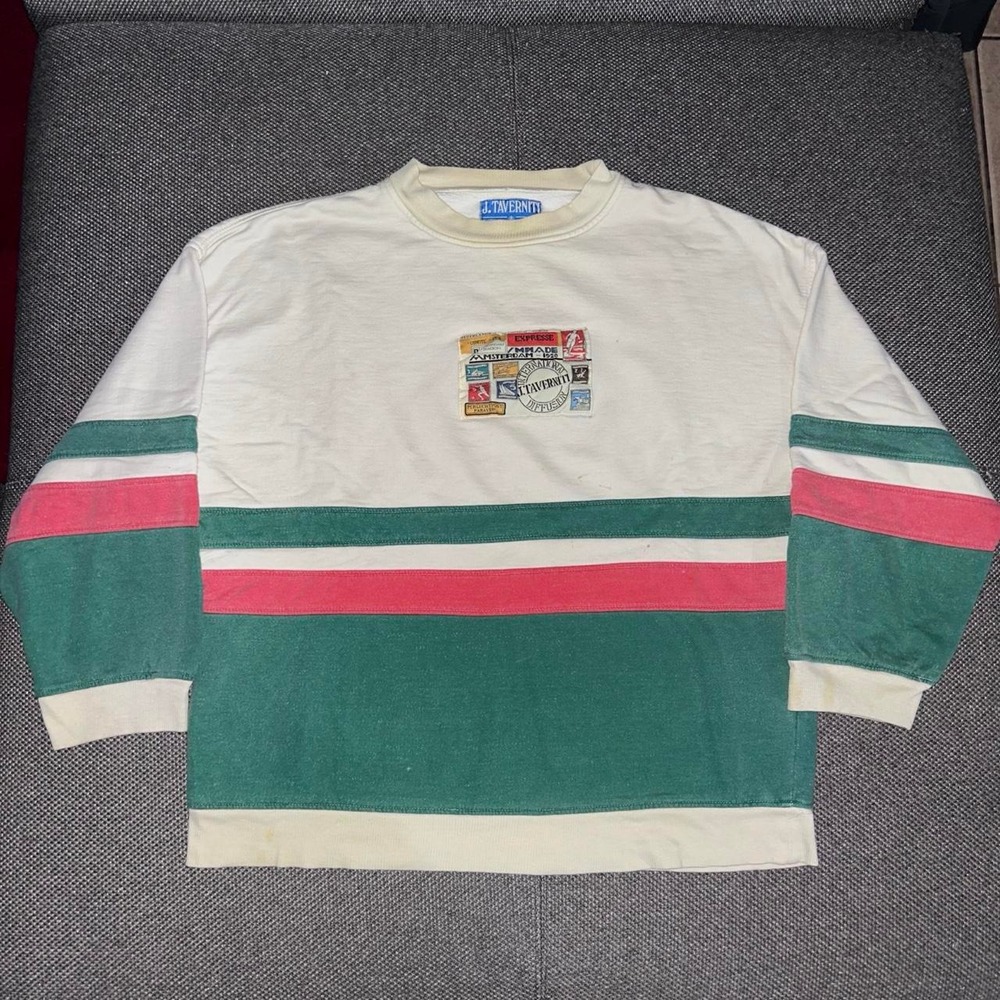 Rare Vintage J. Taverniti Olympic Games Colorblock Sweatshirt Large France Made